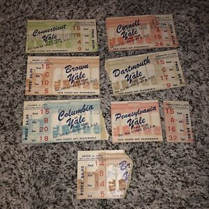New ListingVintage Lot of 7 Yale Football Game Ticket Stubs - Dartmouth Brown Cornell 1960