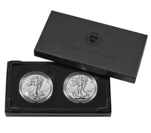 2021 W & S REVERSE PROOF SILVER EAGLE 2 COIN DESIGNER EDITION SET TYPE 2 21XJ