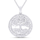 Celtic Frame Tree of Life Pendant 925 Sterling Silver With 18