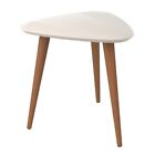 Manhattan Comfort Utopia Triangle Wood End Table in Off White