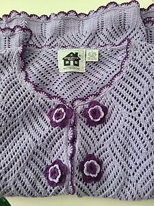 Vintage Storybook Knits Purple Cardigan L