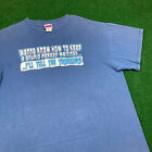 Vintage Mixology Shirt Mens L Blue Stupid Person Tell You Tomorrow Funny 90s Tee