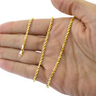 14K Yellow Gold Solid Rope Chain Necklace Bracelet 1mm-10mm Mens Women (7