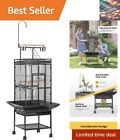 Large Bird Cage with Play Top and Stand - Sturdy Construction, Slide-Out Trays