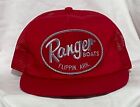 Vintage Red Ranger Boats Snapback Trucker Hat Mesh w/ Patch & Ranger Plaid Hat