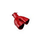 OtpOutopa Heart-Shaped 2.5 inch Inlet Dual Exhaust Muffler Tip Angle Cut,Red (For: 2010 Kia Sportage)