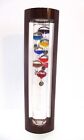 Colorful Glass Galileo Thermometer in Beautiful Cherry Finish Wood Frame 14.5