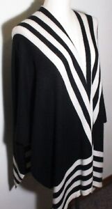 Women's CHARTER CLUB Black 100% Cashmere Poncho Cardigan Sweater One Size NWT