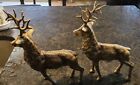 Vintage  Pair of Brass Deer Figures/Statues 10