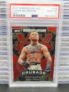 2021 Chronicles Rookies & Stars Conor McGregor Crusade Red Prizm #0701/49 PSA 10