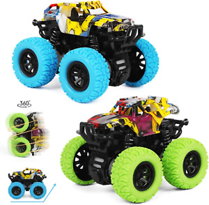 2 Pack 360° Rotating Monster Truck Toys for Boys and Girls - Toddler Car