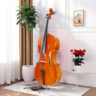Natural Wood 4/4 Full Size Acoustic Cello Set, Beginner Cello & Violoncello
