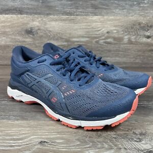 Asics Gel-Kayano 24 Blue Orange Athletic Running Shoes Mens Size 7 T749N