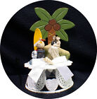 Tropical SURFING Surfer beach Ocean Wedding Cake Topper top Funny Palm TREE