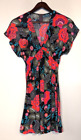 Fire Los Angeles Women's Dress SZ S Floral Stretch Plunge V-Neck Boho T69