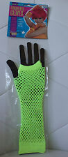 Neon Fluorescent Yellow Fishnet Fingerless Gloves Arm Warmers 80's Raves Cosplay