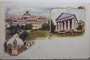 Washington DC Library of Congress Arlington Virginia VA Mansion Postcard Old PC