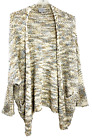 Hayden Los Angeles Boho Cardigan Sweater S/M Chunky Knit Oversized Beige