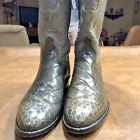 Vintage Tony Lama Gold Label American Alligator Skin Western Cowboy Boots 11 D