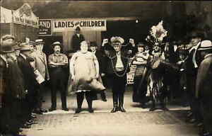 Circus Fat Lady Magician Escape Artist in Chains Houdini??? c1910 RPPC Postcard