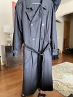 Vintage HUGO BOSS Trench Coat Black Lined Belted Overcoat