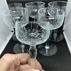 Vintage Stemware Port Wine or Snifters -STARBURSTS -5” Tall Cut Crystal Set Of 6