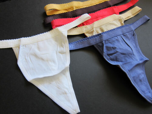 VINTAGE Victoria's Secret NEW 100% Cotton Signature V-String Thong Panty XS S M