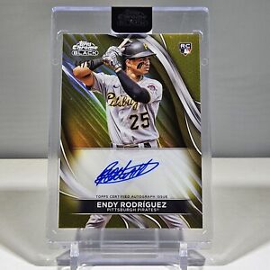New Listing2024 Topps Chrome Black Gold Refractor Endy Rodriguez RC Rookie AUTO /50 Pirates