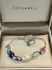 Authentic Kit Heath Sterling Silver Bracelet &  6 Charms With Safety Chain