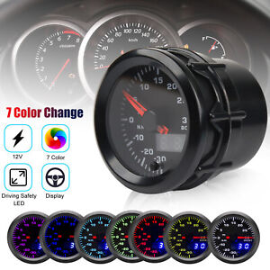 Universal Car Digital & Pointer 7 Color LED Turbo Boost Gauge Psi Pressure Meter