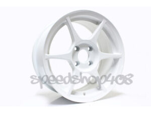 TFS401 356 Wheels 15X7 +35 4X100 FOR Civic Miata EG DC XB XA Gloss White Alloy