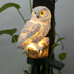 Outdoor Solar Power LED Owl Light Garden Yard Landscape Decor Lamp Waterproof