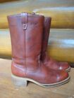 Vintage 11D Men's 1970's Dingo ACME Western Campus #7205 Leather Boots Red/Brown
