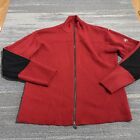Victorinox Sweater Mens Extra Large Red Full Zip Cardigan Vented Wool Blend