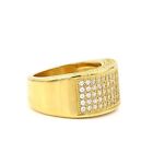 Stainless Steel 316 Pave Men's Square shape CZ SET Pinky Ring