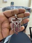 4Ct Pear Cut Lab Created Red Ruby Diamond Vintage Pendant 14K White Gold Plated