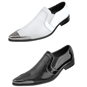 Men's Dress Shoes, Exotic Patent Loafers for Men, Dress Shoes with Metal Tip