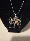 Artisian Sterling Silver Necklace With TREE OF LIFE Amber Silver Pendant