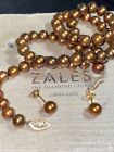 Vintage Zales Pearl Necklace Earring Set 14k