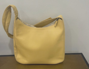 Authentic Yellow Prada Leather Hobo Bag w/Nylon Strap