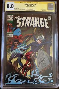 Doctor Strange #176 SS CGC 8.0 Stan Lee RARE ERROR Double SIGNED Signature 1969