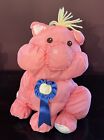 vintage Pink Pig Puffalump Plush 1997 Fisher Price #1229 barnyard blue ribbon 