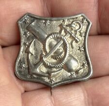 Antique Civil War 9th Corps Union Silver Badge Insignia Cannon Anchor Crossed IX