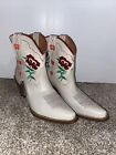 Brand New Dingo Red Rose White Short Booties Cowboy Cowgirl Boot