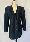 Vintage Michelle Stuart Navy Pin Stripe Power Suit Blazer Or Mini Dress