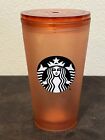 Starbucks CORAL/ORANGE Mermaid Siren Logo Tumbler Cup Mug & Floral Lid 16oz NEW!