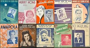 Vintage Sheet Music Songs from the 1940s and 1930s - Lot of 10