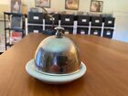 Vintage French Stainless Steel Porcelain Butter Dish 3.5 In - 426001