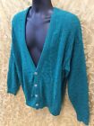 Green cardigan 100 cotton croft & barrow USA over sized slouch college L preppy