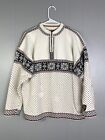 Dale of Norway Dale Classic COTTON Sweater Nordic PULLOVER Mens White Size XL